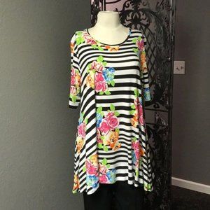 Black and white Floral Shirt